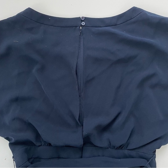 ELIZA J Navy Jumpsuit Casual Soft Full Length Wide Leg Jumpsuit Size 10 - Picture 5 of 11